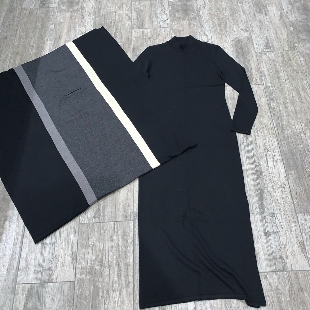 Sleek sweater dress w/wrap